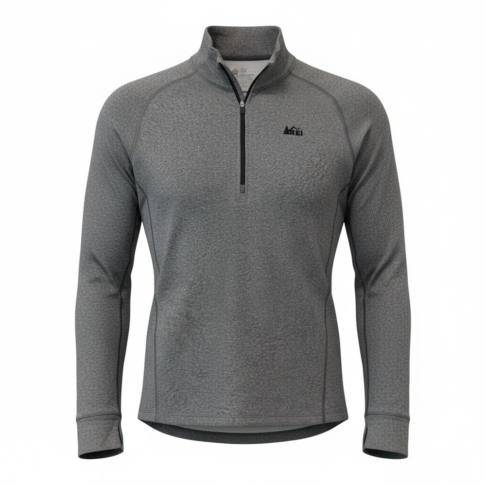REI grey quarter zip pullover, large